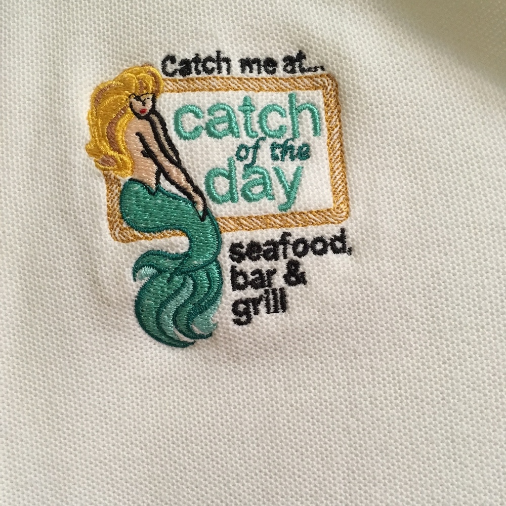 Nike Golf Polo Shirt Seafood Restaura w/Mermaid M - Picture 2 of 4